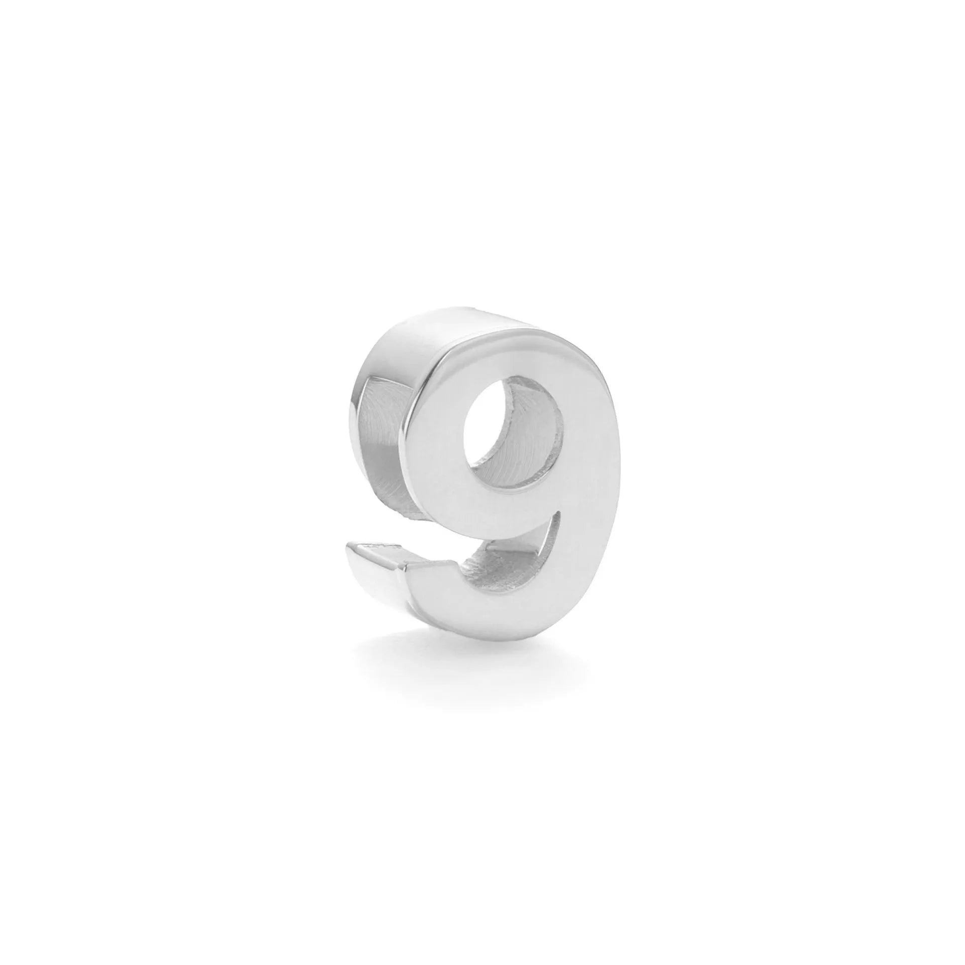 Gold and silver titanium steel initial number necklace with alphabet and number pendants on a 40.5cm chain.
