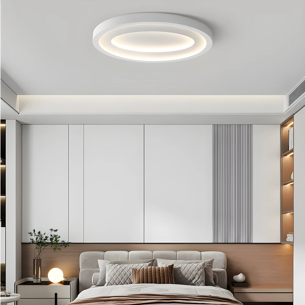 Nordic ceiling light with voice control, iron body, PMMA shade, Haoyue white, for bedroom study use