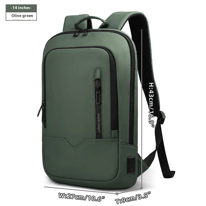 Small lightweight polyester commuter backpack with USB charging port in various colours