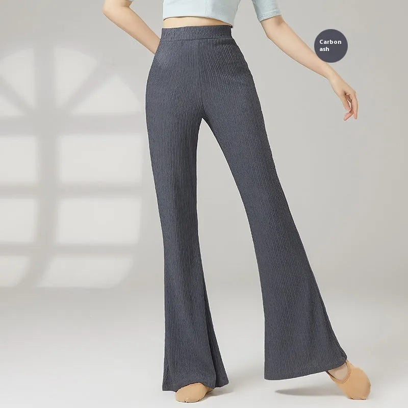 Women's classical dance training pants in stretch polyester fabric showing colour options