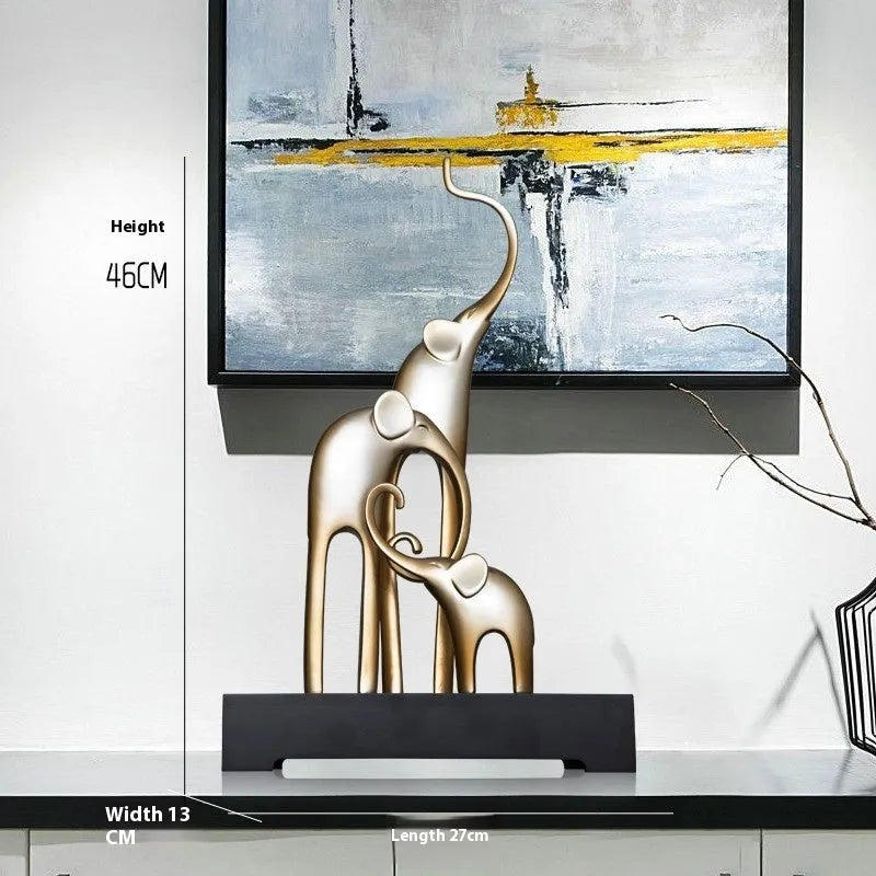 Fortune Bring Elephant resin decorative ornament in a choice of metallic gold, silver, or retro colour finishes.