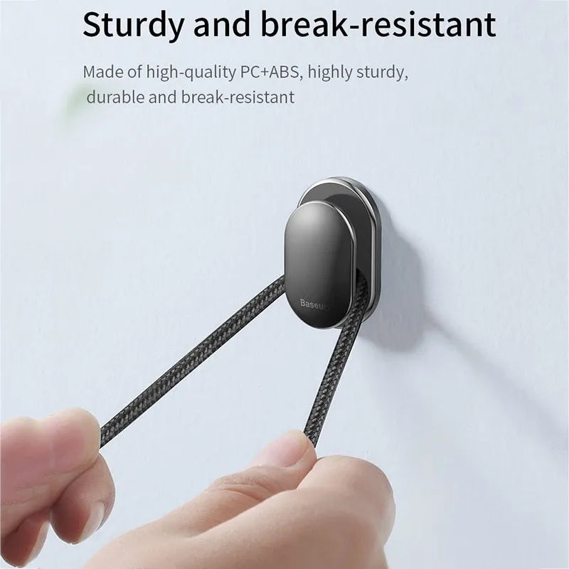 Black mini adhesive hook made from PC and ABS with 3M backing for car or home organisation