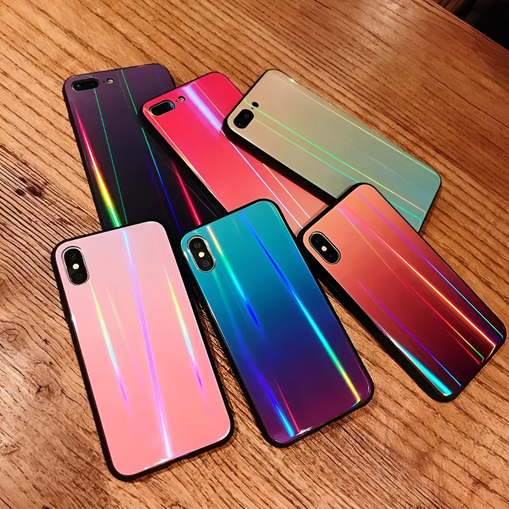 Gradient glass phone case with starry sky design back cover for Huawei models