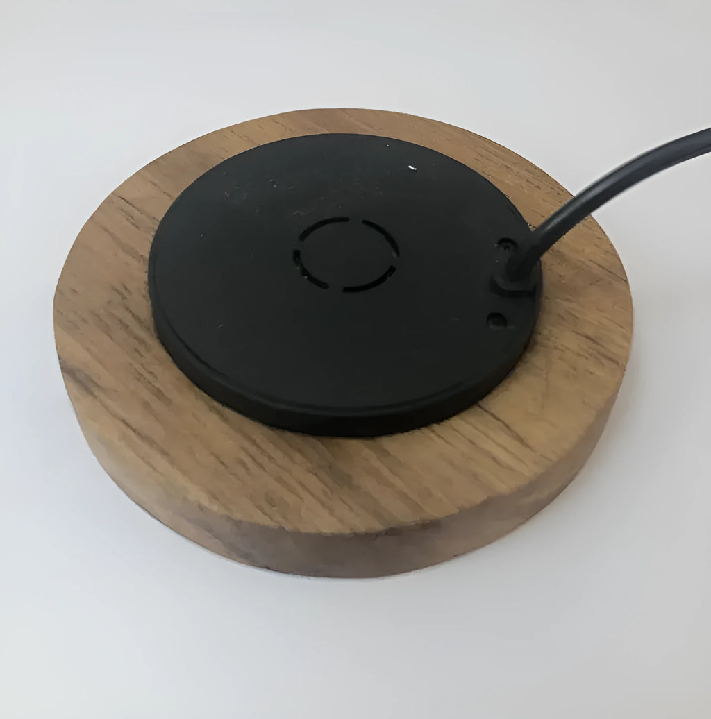 60mm black round embedded wireless phone charger for desk or table installation