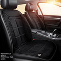 Auto heating car seat cushion with cotton filler shown in beige colour on vehicle seat