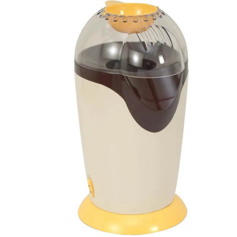 Household mini electric blowing popcorn machine in European White with EU plug