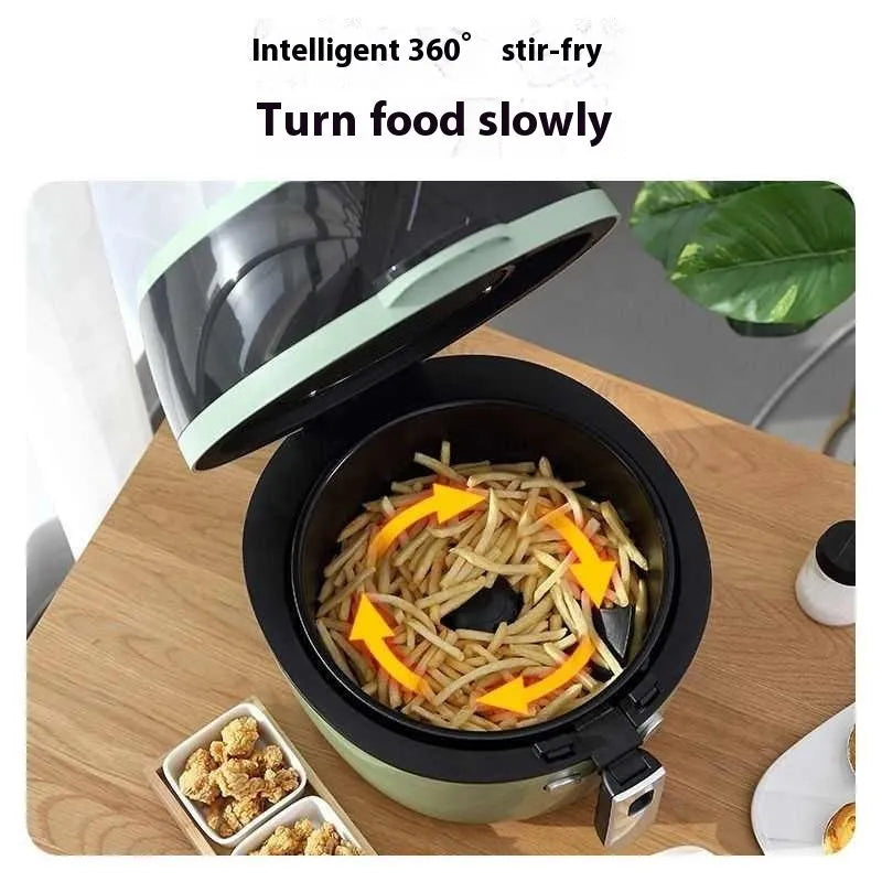 8-litre air fryer oven with viewing window and mechanical button controls on countertop