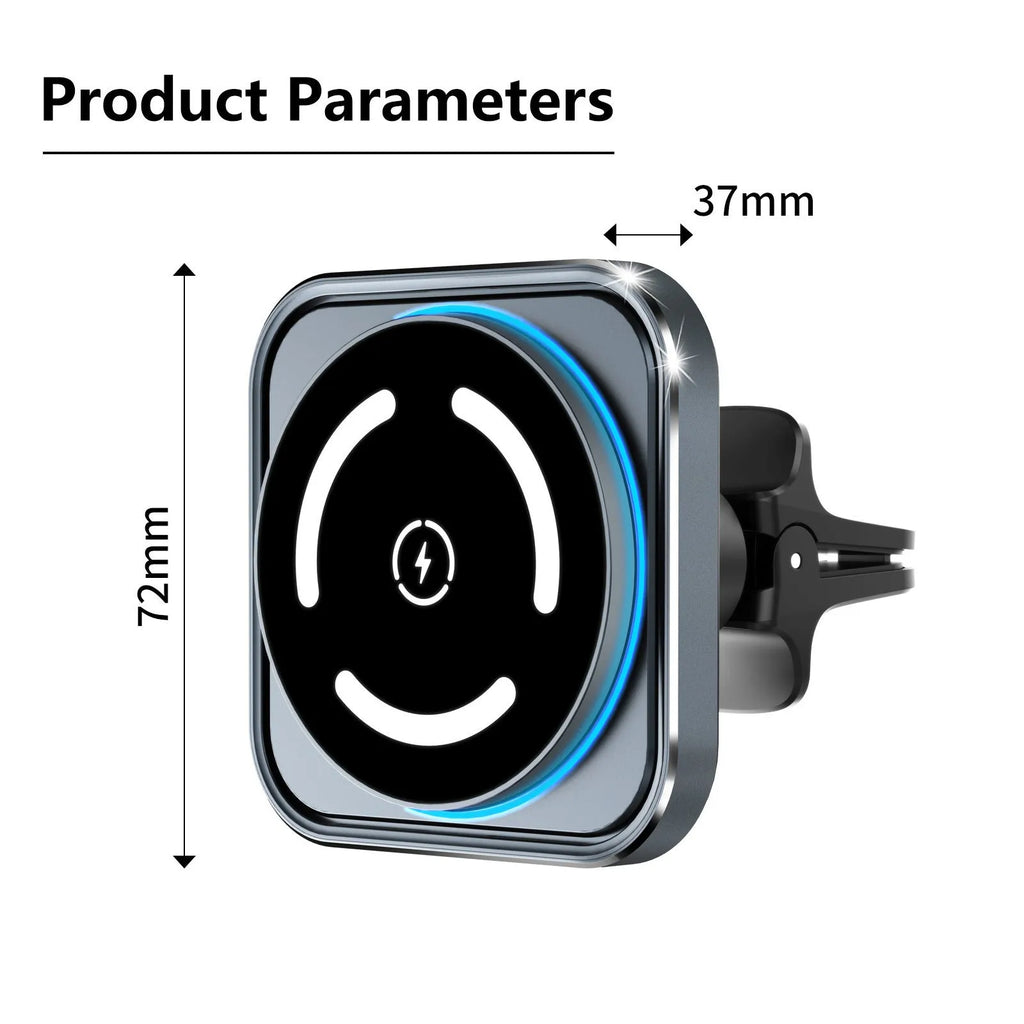 Magnetic car wireless charger holder M69 with USB output and bracket for vehicle vent mounting