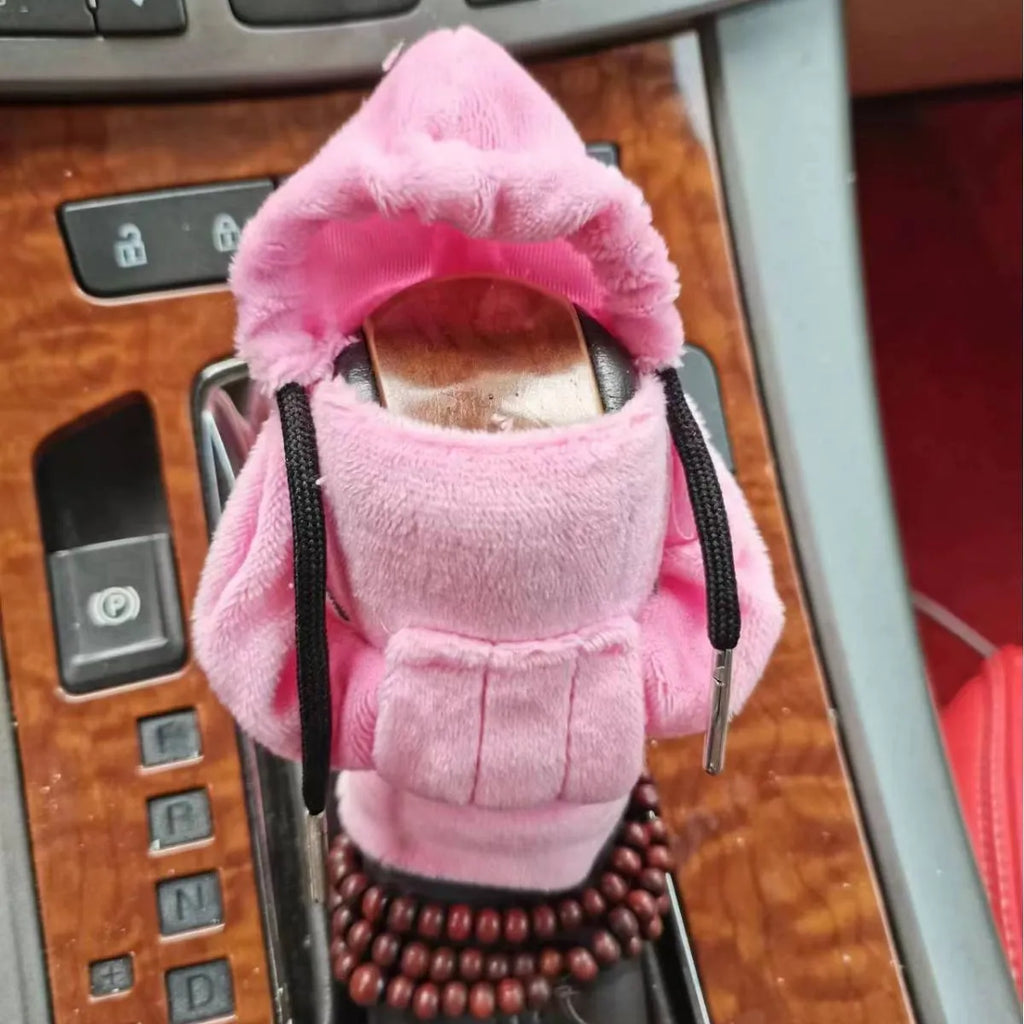 Dutch velvet car gear handle sleeve cover shown in various colours including black, red, blue, and pink.