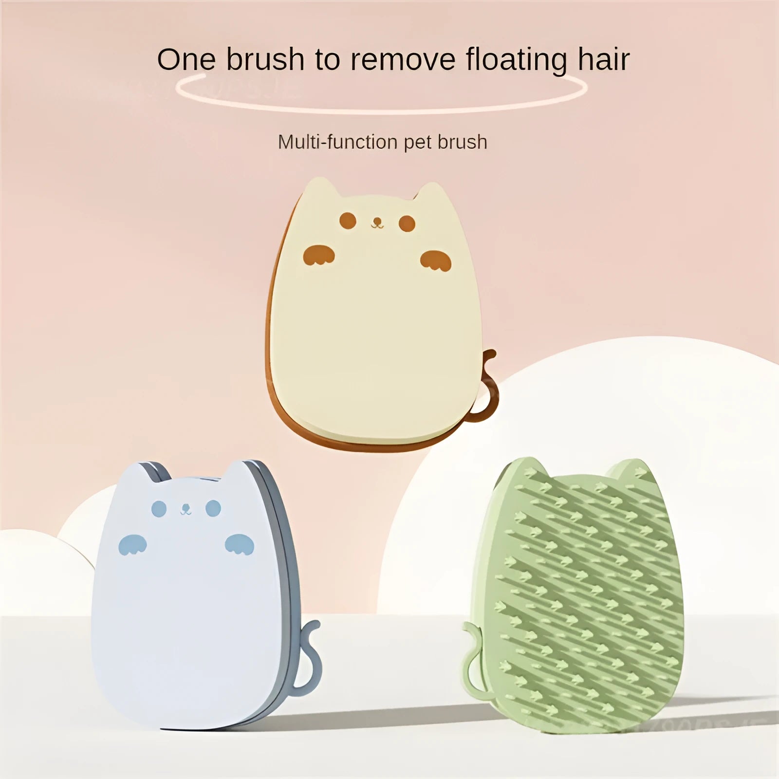 Sponge silicone pet comb brush for cats and dogs with blue, brown or green colour options