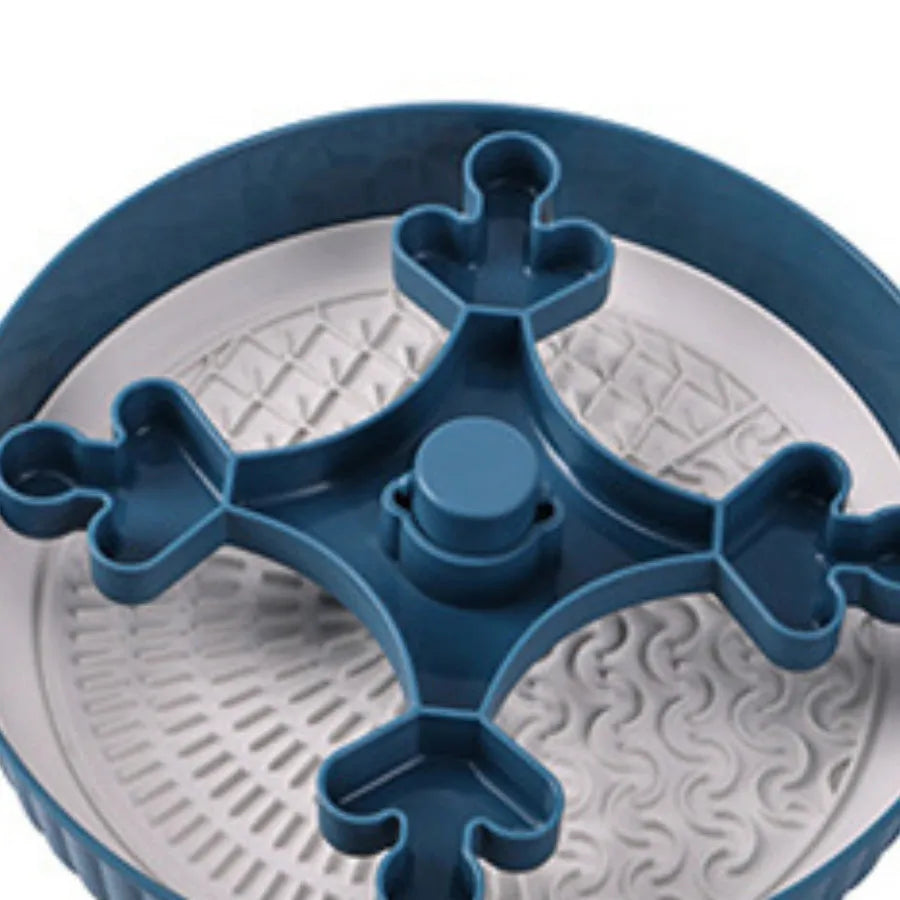 Pet feeding bowl with rotating game board and silicone anti-choke pad in various colour options