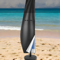 Waterproof oxford cloth cover for an outdoor offset banana umbrella in grey.