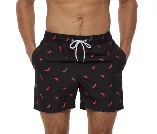 Men's quick-drying water-resistant beach shorts in multiple colours with foldable non-fading design