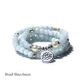 Women's vintage natural stone bracelet with a geometric lotus design in multiple colours.