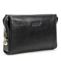 Black Angel genuine first layer cattlehide leather men's wallet in solid colour with waterproof and anti-theft features