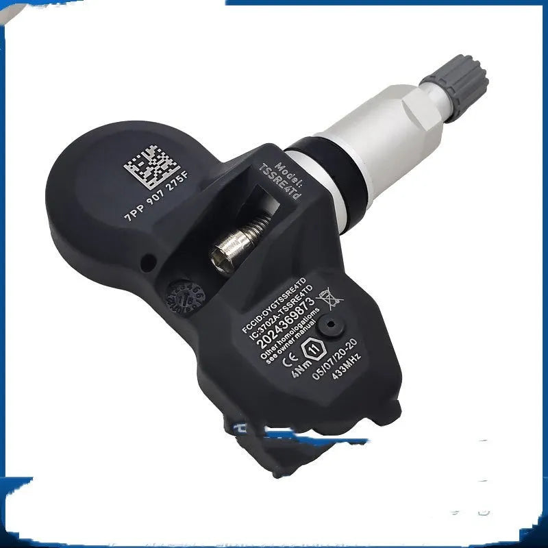 Black wireless tyre pressure monitor sensor for Audi vehicle TPMS replacement