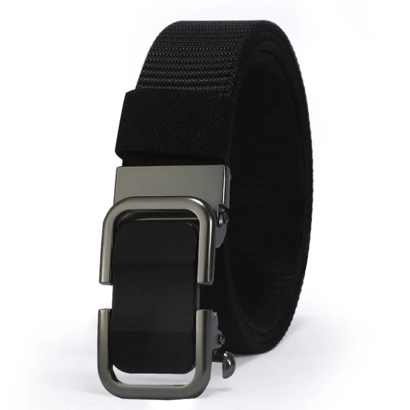 Men's nylon canvas belt with toothless buckle in multiple colour options