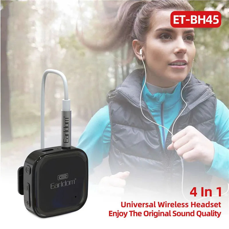 Bluetooth audio receiver running headphones with lavalier design in black, grey, and red colour options