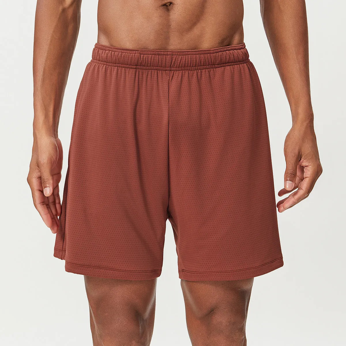 Men's quick-dry running shorts in multiple colours with double-layer construction and mid-waist design