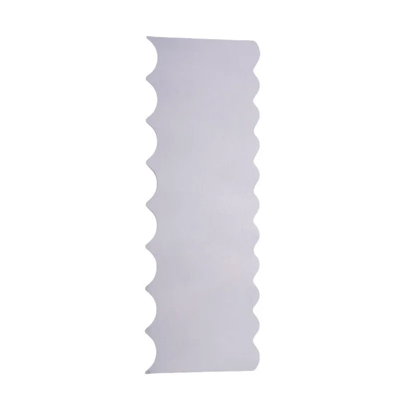Stainless steel cake scraper with polygon pattern design for cake decorating
