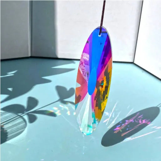 Rainbow crystal pendant light catching decoration for Christmas trees and gardens