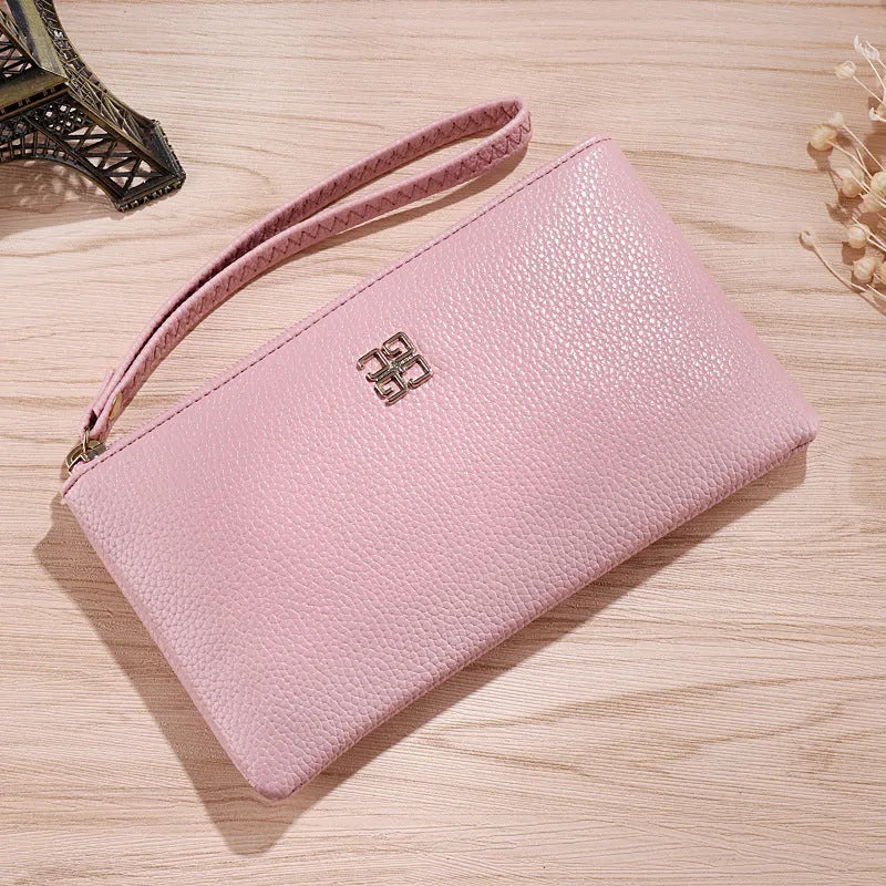 55cm long PU leather zipper handbag wallet in multiple colour options