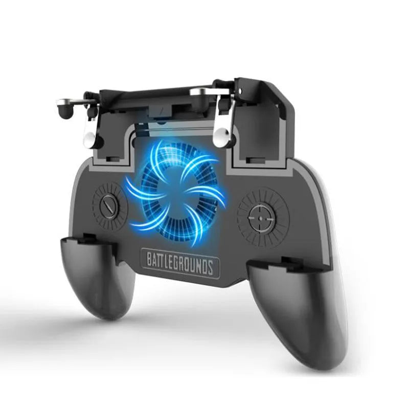 Black mobile phone game controller with USB connection and aluminium alloy construction