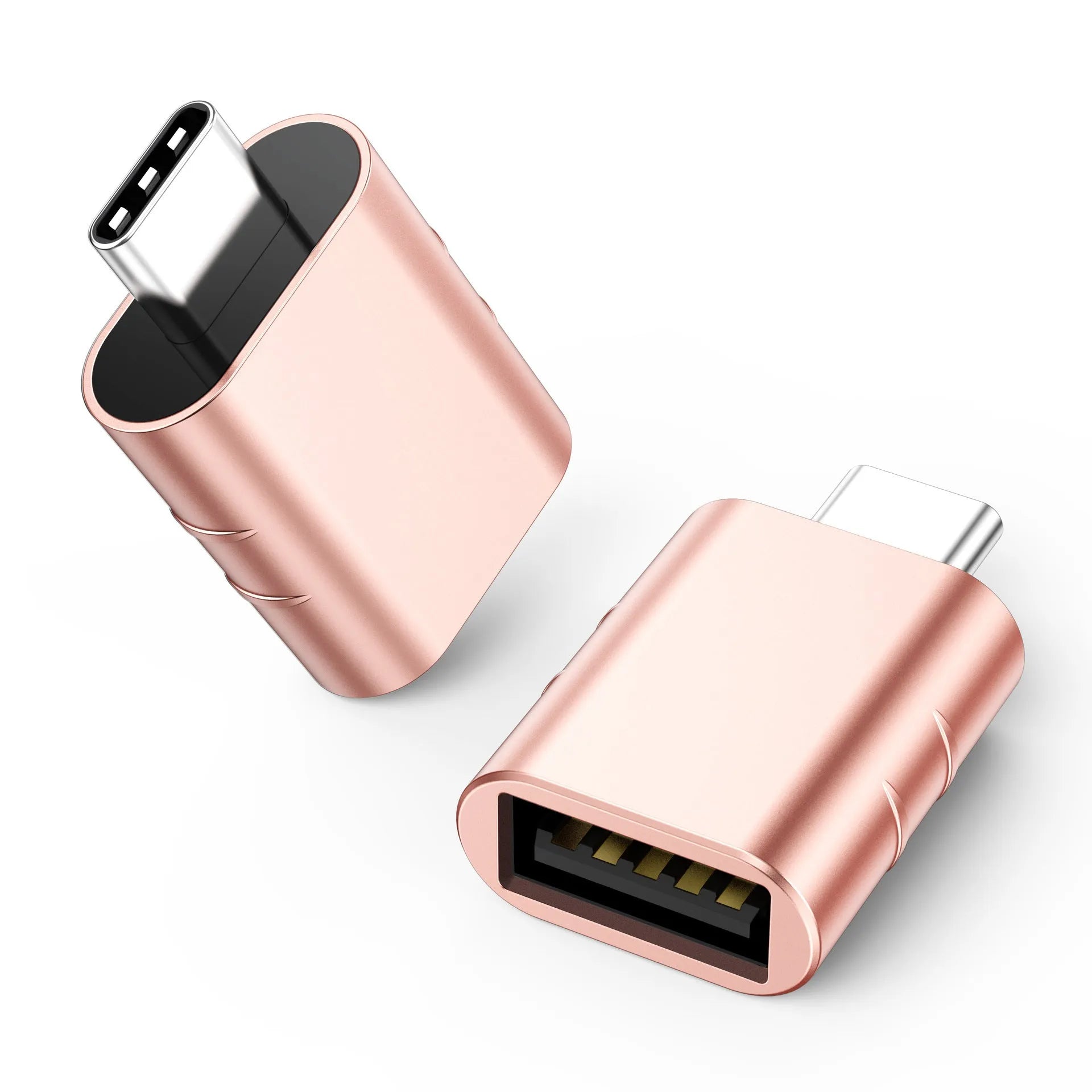 USB-C to USB-A converter adapter with zinc alloy shell in multiple colour options.