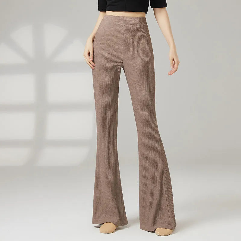 Women's classical dance training pants in stretch polyester fabric showing colour options
