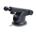Universal car phone holder with telescopic arm extending from dashboard bracket