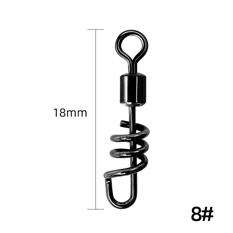 Stainless steel fishing swivel connector with 8-shaped ring and multiple colour options