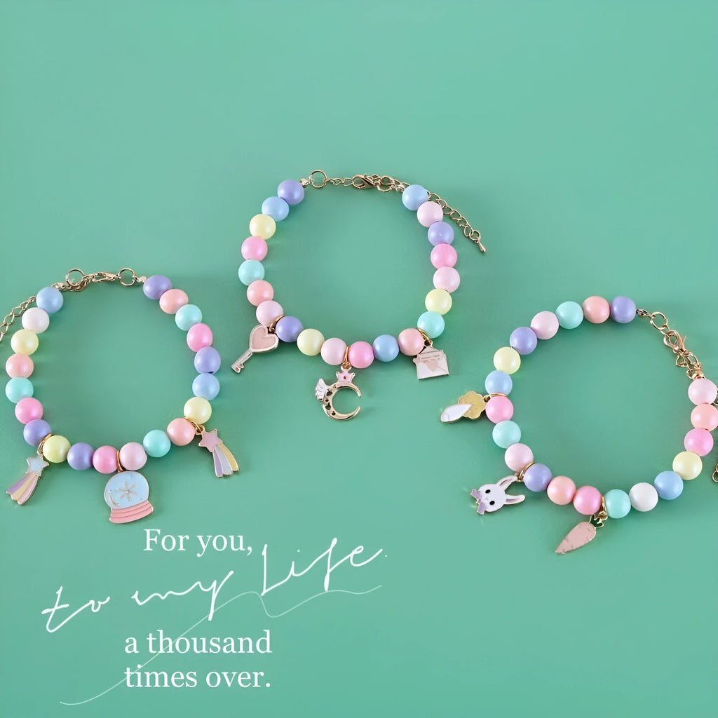 Macaron-coloured pet headdress and necklace set with resin charms in six designs for cats and dogs
