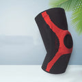 Red and grey silicone sports knee pads for running and climbing activities