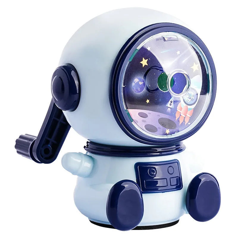Astronaut cartoon pencil sharpener manual adjustable three-level anti-jamming mechanism
