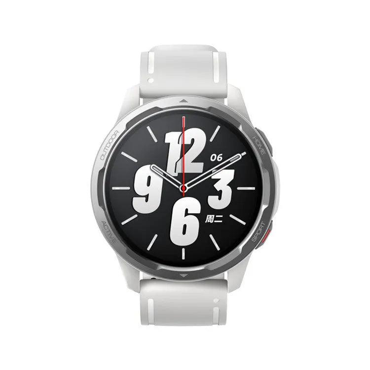 Smart watch with call functionality and dual band GPS on wrist showing 1.43-inch touchscreen display