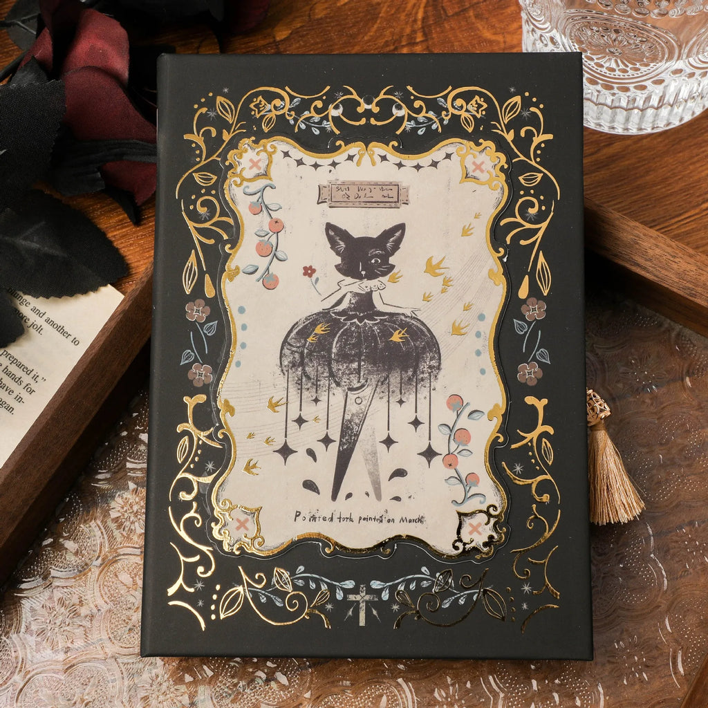 THALO retro art A5 notebook with gothic style cover measuring 11.6 by 16.5 centimetres
