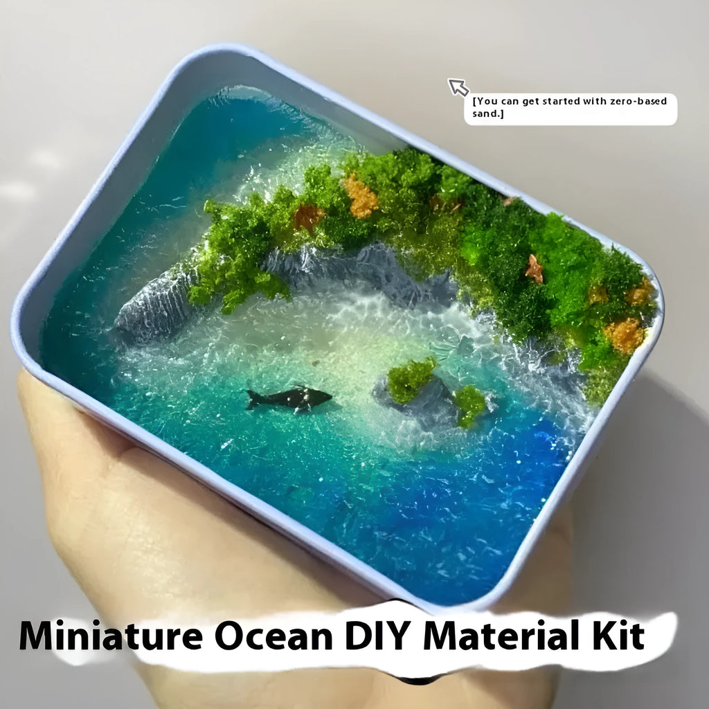 DIY marine landscape handmade ornament with bamboo peninsula iron box design