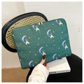 Moon XINGX casual small square cloth handbag in black with internal phone pocket, lightweight design for daily use