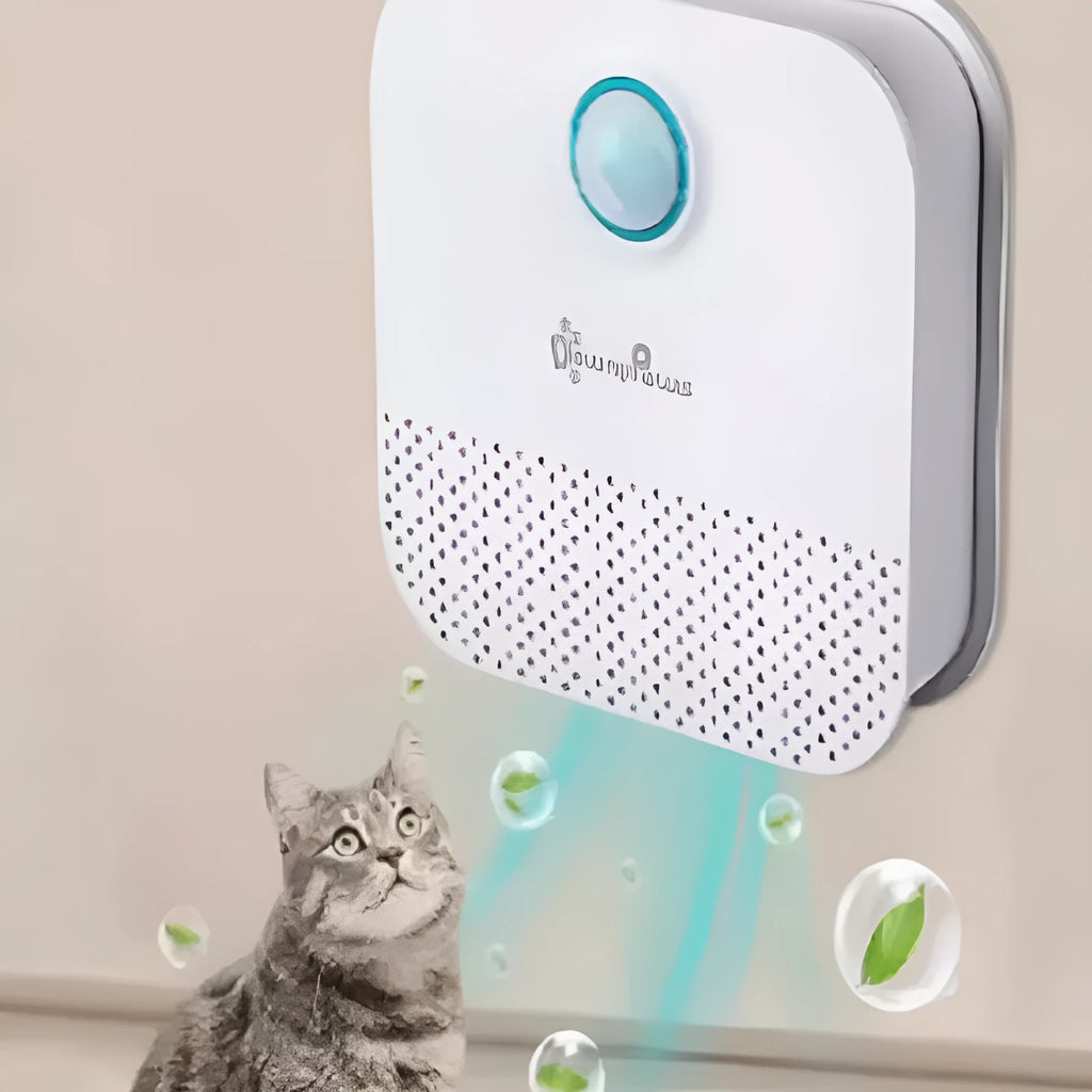 White DownyPaws 4000mAh smart cat litter odour purifier unit.