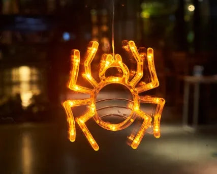Halloween window hanging LED lights set with spider, pumpkin and ghost designs
