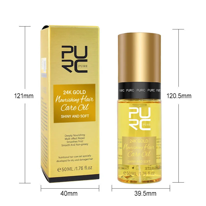 Yellow 50ml curly hair repair essential oil bottle for split ends and scalp care