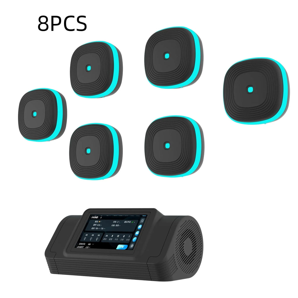 Home Smart Split Bluetooth Music Boxing Target in black with hanging design, 6 targets configuration shown