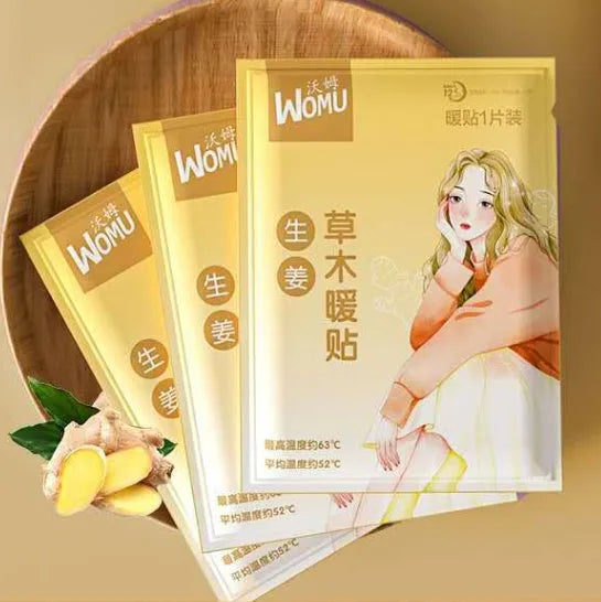 Single pack of a self-heating herbal warm plaster for uterus warming, showing one of four colour options.