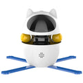 White interactive cat toy with funny stick and elastic rope for indoor cats