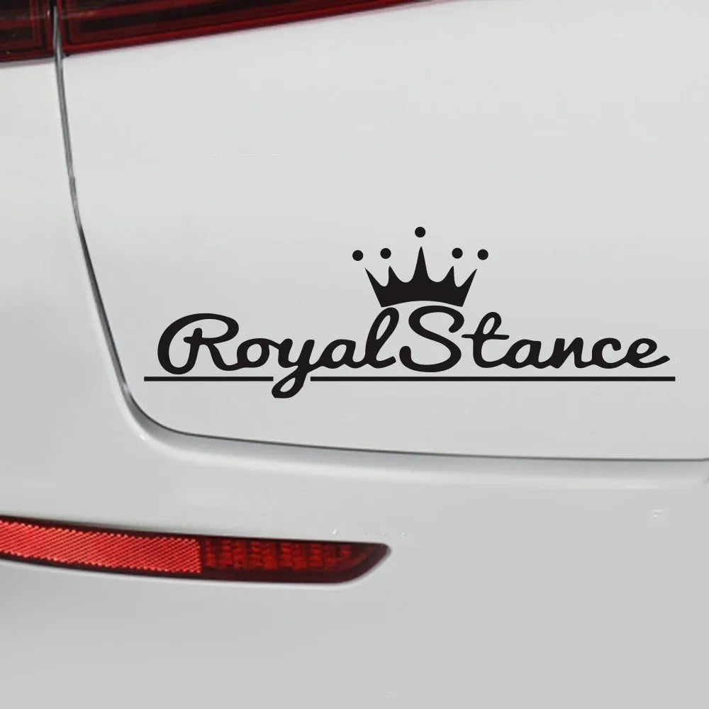 Reflective crown pattern car window sticker measuring 30cm by 12cm in colourful vinyl