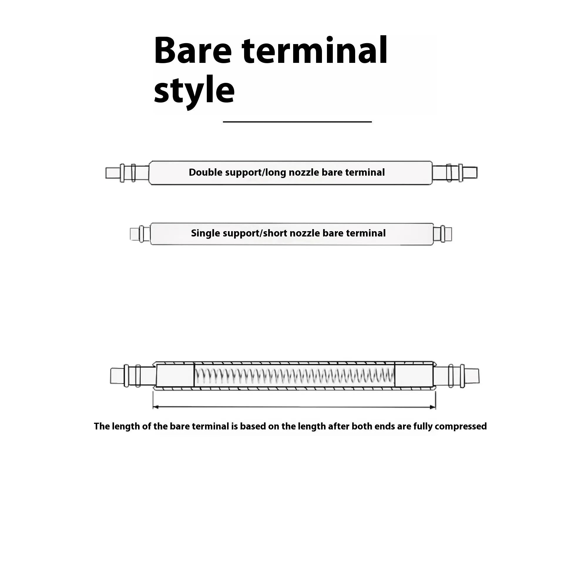Watch spring bar pins in sizes 21mm to 26mm for bracelet attachment
