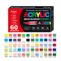 Set of liquid acrylic marker pens with soft head nibs for art and graffiti painting