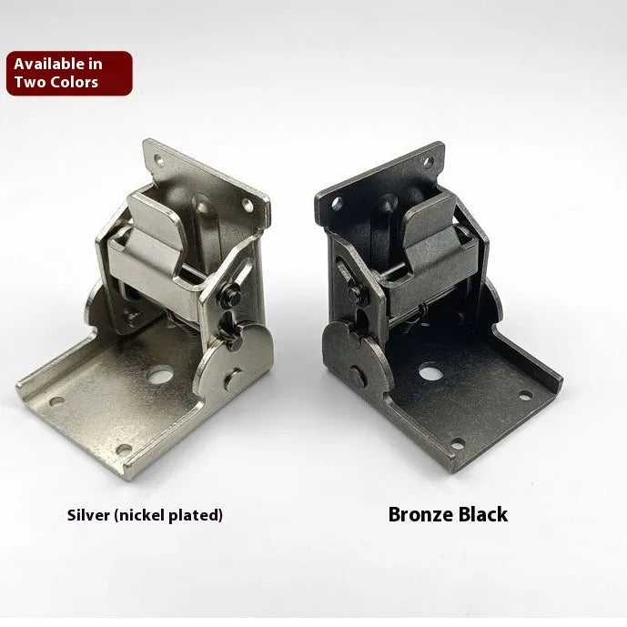 Furniture foot folding hinge with invisible self-locking mechanism in multiple colour finishes