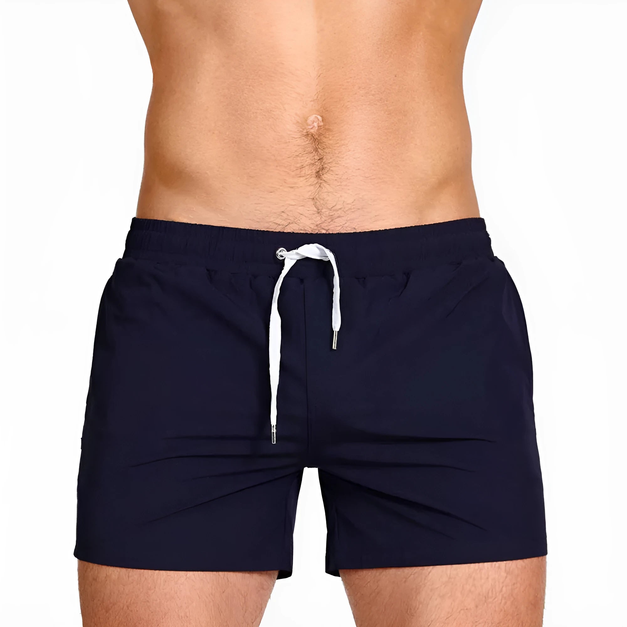 Men's mesh lining sports shorts in polyester fabric shown in multiple colour options