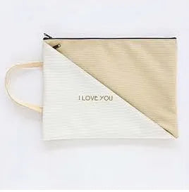 Blue Oxford cloth double-layer document storage bag with zipper closure